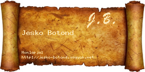 Jesko Botond névjegykártya